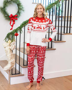 Ensemble de survêtements de Noël assortis pour la famille avec veste et pantalon coordonnés, style festif pour hommes, femmes et enfants - Product Image 3
