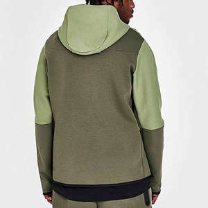 Sudadera con Capucha y Cremallera para Hombre, Verde Oliva, Felpa Francesa, Corte Regular Informal, Invierno, 100% Algodón, Servicio OEM - Product Image 4