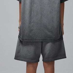 Pantalones Cortos Casuales de Hombre de Peso Pesado, de Pierna Recta Oversize con Cordón, de Secado Rápido, Transpirables, hasta la Rodilla, Personalizados con Efecto Ácido - Product Image 2