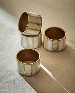 SAMI HANDICRAFTS ชุดแหวนผ้าเช็ดปากลายโรแมนติกที่ทนทาน ชุด 4 ชิ้น ของตกแต่งหลากสีธรรมชาติสำหรับการสังสรรค์ในครอบครัว/งานปาร์ตี้ - Product Image 6
