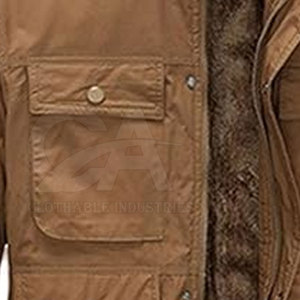 Parka d'hiver imperméable pour homme avec capuche en fausse fourrure, manteau robuste coupe-vent pour homme avec capuche en fausse fourrure - Product Image 6