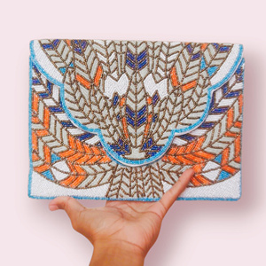 Pochette Sac à Main « Take It Easy » Noir Blanc Rouge Broderie Perlée Design Personnalisé Soirée Fête Sac à Main Grande Capacité Fermeture Éclair pour Filles - Product Image 3