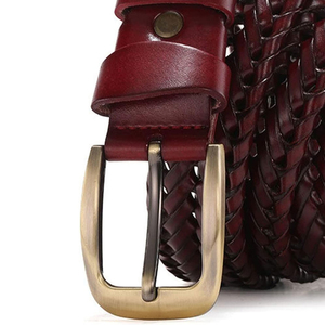 Cinturón de Cuero Genuino para Hombre, Hecho a Mano, Estilo Vintage, de Alta Calidad, Casual, Longitud Personalizada, Hebilla con Marco de Aleación, Ecológico y Resistente - Product Image 3