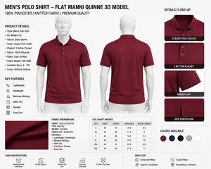 Polo en tricot blanc pour homme 100% polyester |   Léger, respirant, coupe classique - Product Image 5