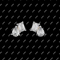Pendientes de Diamantes Naturales VVS de Alta Calidad, Plata de Ley 925, Chapados en Platino, Certificados por IGI, Color G, Marca Jewelux, para Fiestas