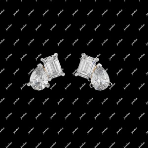 <b>Top</b> Quality VVS Moissanite Stud Earrings 925 Sterling <b>Silver</b> Diamond Earring for Parties and Gifts From India - Product Image 2