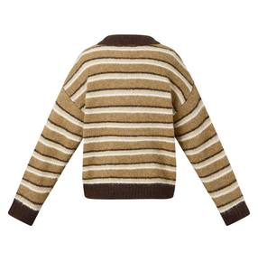 Suéter Cardigan Personalizado con Cuello Redondo y Mangas a Rayas, Transpirable, para Hombre, Estilo Universitario y Casual - Product Image 6