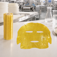 Masque facial en feuille Y159 Gold Water Silk Crystal lyophilisé, substrat gelifiant à l'or 24K pour la production de soins de la peau