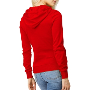 Sweat à capuche oversize pour femme, couleur unie, épaules tombantes, manches longues, en molleton de coton, hiver, effet délavé, avec logo frontal - Product Image 2
