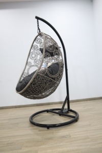 PRSW <b>Outdoor</b> Rattan Wicker Swing <b>Chair</b> 1 Seat Garden Furniture Hanging <b>Egg</b> <b>Chair</b> with Stand Popular Good Factory Pricing - Product Image 4