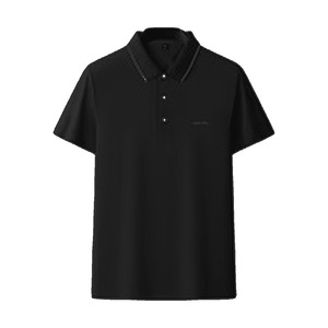 Polo Negro Personalizado de Manga Corta para Hombre, Camiseta de Golf Informal de Algodón, Prenda Superior Transpirable para Verano, Ropa Informal de Negocios, Lisa y Sólida - Product Image 1