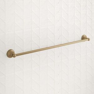 Porte-serviettes mural en laiton massif couleur or de luxe pour salle de bain et décoration d'hôtel haut de gamme - Product Image 1