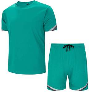 Ensemble homme en coton premium, t-shirt et short assortis, coupe décontractée, streetwear décontracté, tenue d'été pour tous les jours - Product Image 3