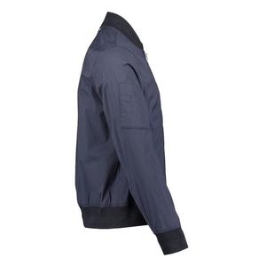<b>Men's</b> <b>Navy</b> Blue Bomber <b>Jacket</b> Stand Collar Zipper Closure Casual Windproof Polyester Regular Fit Autumn Wear <b>Men's</b> <b>Jackets</b> - Product Image 3