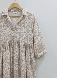 Vestido Midi de Algodón para Mujer, Estampado a Mano, Estilo Boho Indio, Ligero, Informal, para la Playa o el Verano - Product Image 4