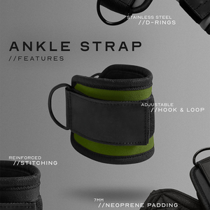 Custom Logo Weightlifting <b>Ankle</b> Straps Soft Padded Fitness <b>Supports</b> for Commercial Gym Equipment Supply - Product Image 2