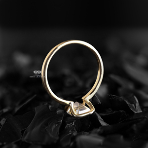 Anillo de Compromiso Solitario con Moissanita Corte Radiante, Chapado en Oro Blanco de 18K, Elegante Anillo de Boda para Mujer, Joyería Nupcial - Product Image 2