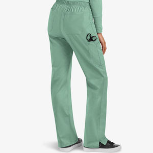 Tenue médicale tricotée personnalisable unisexe à col en V et manches courtes, avec pantalon assorti, de haute qualité et à séchage rapide pour hôpital - Product Image 3