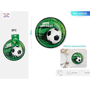 Set di forniture per feste a tema calcio decorazioni per feste di compleanno sportive e stoviglie include piatti di carta e ciotole - Product Image 1