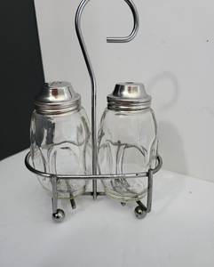 Juego de saleros y pimenteros con acabado metálico y cuerpo de vidrio transparente, herramientas duraderas para especias y hierbas - Product Image 2