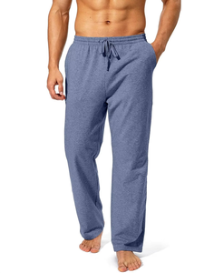 Pudolla Men's Cotton Yoga Sweatpants Athletic <b>Lounge</b> Pants Open Bottom Casual with Drawstring Closure Machine Washable Pockets - Product Image 1