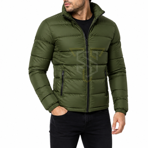 Chaqueta Acolchada Verde Oliva para Hombre, Transpirable, Resistente al Viento, Informal de Invierno, con Cierre y Cuello Alto, Grosor Estándar - Product Image 4