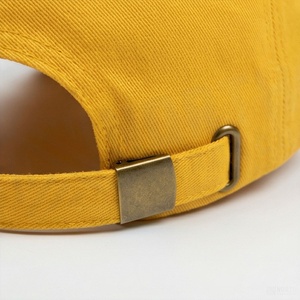 Yellow 6-Panel <b>Baseball</b> <b>Cap</b> Unisex Cotton Twill Solid Color Casual Hat Fitted Back Closure Spring Summer Style - Product Image 6