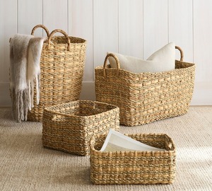 Panier en jonc de mer et jacinthe d'eau, fait main, pour rangement, vente en gros, écologique, fabriqué au Vietnam - Product Image 4