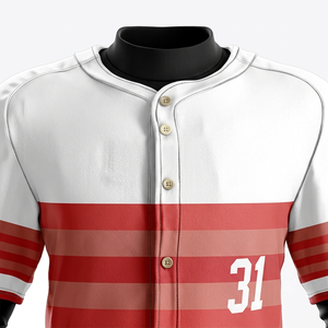 Ensemble uniforme de baseball à rayures pour homme, manches trois quarts, fermeture boutonnée, coton respirant, coupe régulière adulte, toutes saisons - Product Image 6