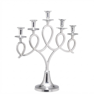 Fancy Design <b>Silver</b> 5 Arm Candelabra Metal <b>Candlestick</b> Holder For Wedding Table Centerpiece Wholesale Aluminium Candle Stand - Product Image 3