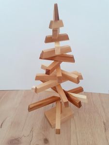 Handmade Wooden Christmas <b>Tree</b> <b>Ornament</b>, Natural Rustic Wood Holiday <b>Tree</b> Decoration for Tabletop Display, Christmas Party, Home - Product Image 2