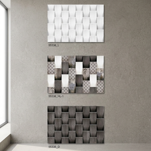 Carreaux muraux en céramique 3D modernes 300x450mm, autocollants décoratifs imperméables pour la maison, crédence avec texture brique, motif floral couleur claire - Product Image 2