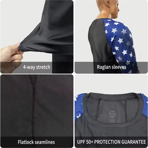 <b>Custom</b> Sublimation Wholesale Men Rash Guard Long Sleeve <b>Compression</b> Fitness <b>Shirt</b> Quick Dry Breathable Sportswear Supplier - Product Image 6