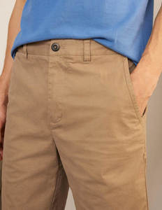 Pantalones Cortos Bermuda de Algodón Color Caqui para Hombre, Cintura Media, Cierre de Botones, con Bolsillos, Tejido Transpirable - Product Image 1