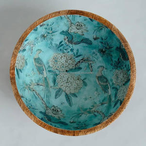 Cuenco de esmalte de madera decorativo impreso de calidad est para servir ensaladas y frutas en restaurantes por FWE - Product Image 3