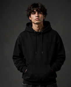 Sweat-shirt à capuche noir unique pour homme avec araignée blanche brodée et toile rouge au dos, coupe classique, décontracté, pour l'automne - Product Image 3
