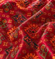 Tissu brocart 100 % polyester organique à séchage rapide 120 g/m² motif oriental vintage tissé pour vêtements, décoration intérieure et robes de mariage