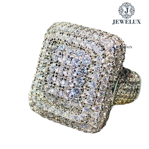 Custom Luxury Unisex Silver Rings with 14K Gold Plating IGI Certified Jewelux for Wedding Engagement Parties Export From India - Product Image 1