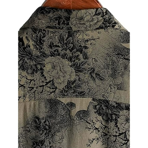 เสื้อเชิ้ตฮาวายลายดอกไม้แขนสั้นสำหรับผู้ชาย สวมใส่สบาย ระบายอากาศได้ดี เหมาะสำหรับวันหยุดพักผ่อนริมชายหาดในฤดูร้อน - Product Image 6