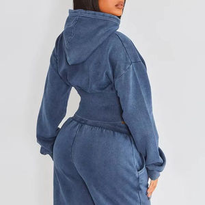 Conjunto Premium Personalizado 2026 al por Mayor de Sudadera Corta con Capucha y Pantalones de Chándal de Dos Piezas para Mujer, Sudadera Oversize de Forro Polar Personalizada - Product Image 6