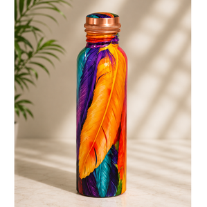 Botella de Agua con Degradado de Rosa a Cobre Morado, con Tapa de Cobre, Portátil, para Viajes, Diseño Moderno - Product Image 1