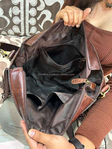 Bolso de mano con flecos de cuero tallado a mano, bolso de mano oculto de cuero de vaca para mujer, bolsos cruzados multiusos - Product Image 6