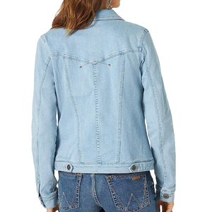 เสื้อแจ็คเก็ตยีนส์ผู้หญิงสองสี แต่งผ้าแบบ Patchwork สีสันตัดกัน แฟชั่นเสื้อโค้ทยีนส์ - Product Image 4