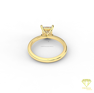 Princess Cut Moissanite Engagement <b>Ring</b> 14K Gold Plated <b>Solitaire</b> <b>Ring</b> For Women - Product Image 2