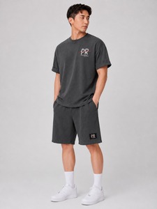 ชุดลำลองผู้ชายสองชิ้น เสื้อยืดและกางเกงขาสั้น ระบายอากาศได้ดี น้ำหนักเบา เหมาะสำหรับฤดูร้อน ชุดกีฬา ชุดลำลอง ชุดออกกำลังกาย - Product Image 5