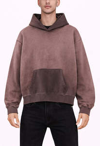 Sweat à capuche vintage délavé effet soleil, 100% coton French Terry épais, sweat à capuche vierge de haute qualité, fabricant OEM & ODM de sweats à capuche - Product Image 1