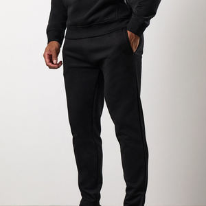 <b>Men's</b> Black Cotton Vintage Eco-Friendly Waterproof Sweatpants Elastic Waist Side Pockets Casual Joggers Autumn Wear Custom Made - Product Image 1