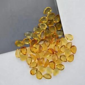 5mm x 8mm naturel Citrine Rose coupe poire Cabochons pierre précieuse calibrée en vrac au prix de gros pour la monture de bijoux du fournisseur - Product Image 2