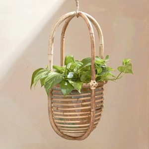 Panier à plantes à prix compétitif, pot à fleurs artisanal en rotin, paniers de jardin pour plantes. - Product Image 1