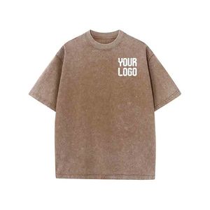 เสื้อยืดโอเวอร์ไซส์แบบขายส่ง ล้างสีแบบแอซิด ทรงบ็อกซี่ รับผลิตตามแบบ OEM ผู้ผลิตจำนวนมาก - Product Image 3